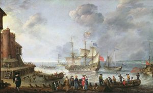 Schepen arriveren in een haven